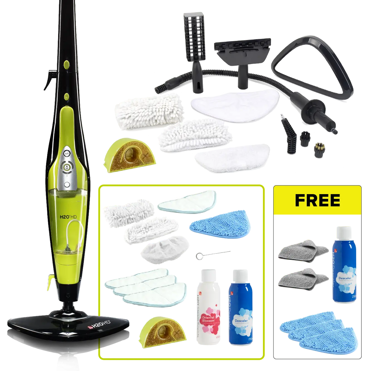 H2O HD® PRO dampmopp og håndholdt damprenser